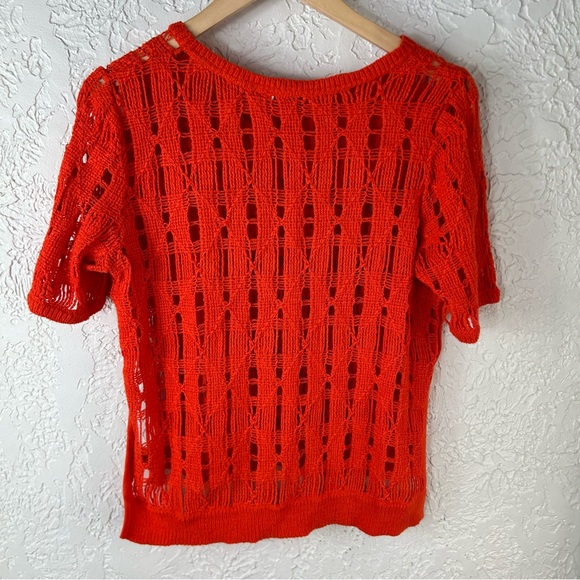 MOTH | Anthropologie Cut Out Knit Short Sleeve Sweater - Picture 3 of 13